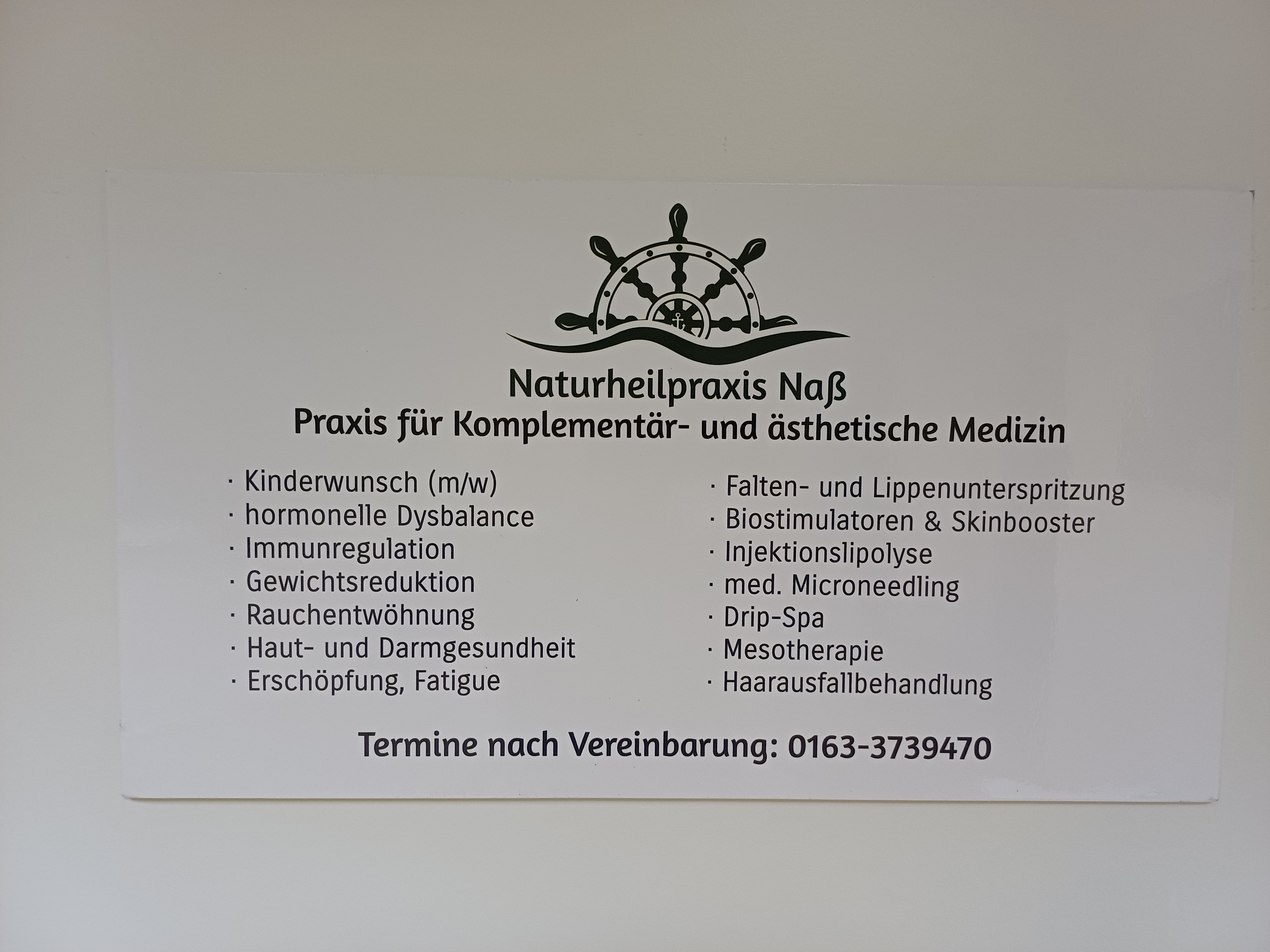 Heilpraktiker - Praxisschild - Naturheilpraxis Naß