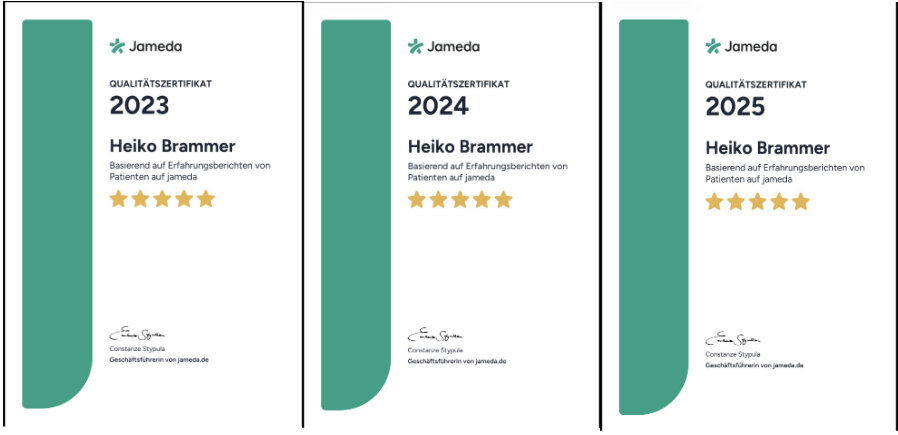 Heilpraktiker: seit Jahren Spitzenbewertungen bei Jameda - Akutpraxis für Chiropraktik - Chiromedic - HP Heiko Brammer