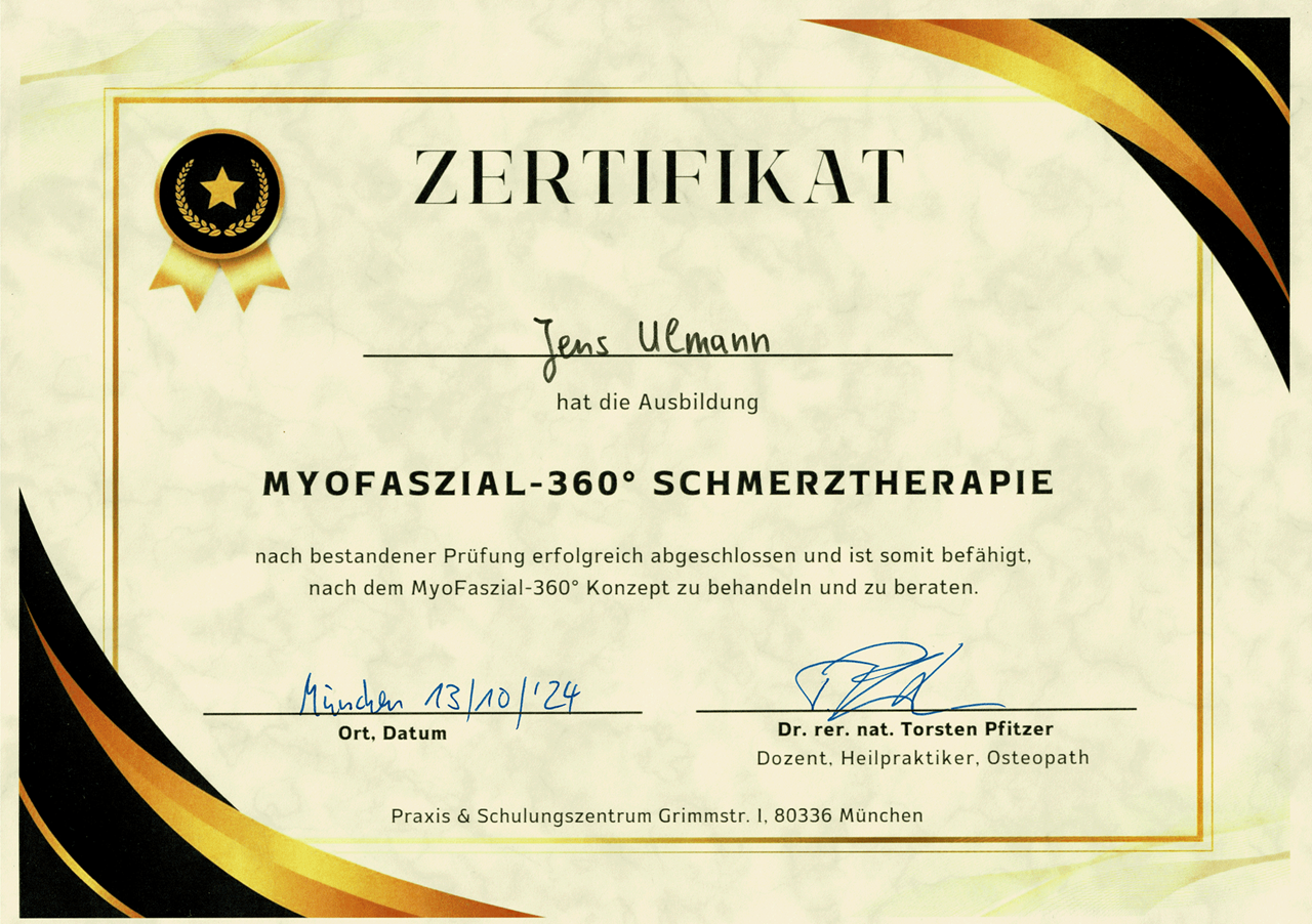 Jens Ulmann Leistungsbeschreibung MyoFaszial-360° Schmerztherapie